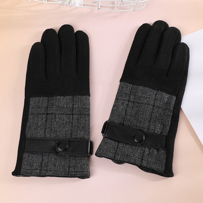 Wholesale suede thickened gloves men and women the same style JDC-GS-BX-007 Gloves 伯循 black one size Wholesale Jewelry JoyasDeChina Joyas De China