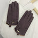 Wholesale suede warm and windproof men's gloves JDC-GS-BX-004 Gloves 伯循 dark brown one size Wholesale Jewelry JoyasDeChina Joyas De China