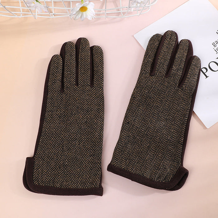 Wholesale suede warm women's gloves JDC-GS-BX-006 Gloves 伯循 brown one size Wholesale Jewelry JoyasDeChina Joyas De China