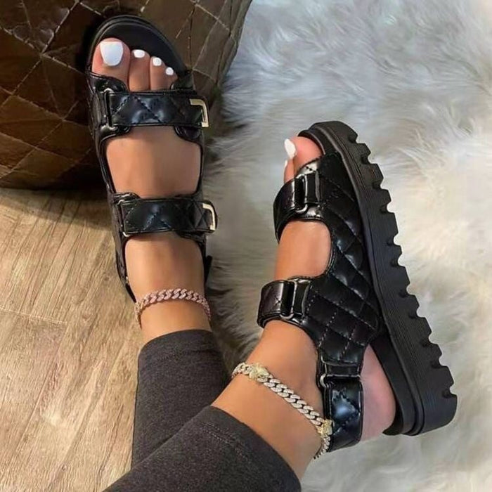 Wholesale Summer Plus Size Platform Faux PU Sandals Slippers JDC-SP-Hongw002 Sandal 鸿玮 Wholesale Jewelry JoyasDeChina Joyas De China