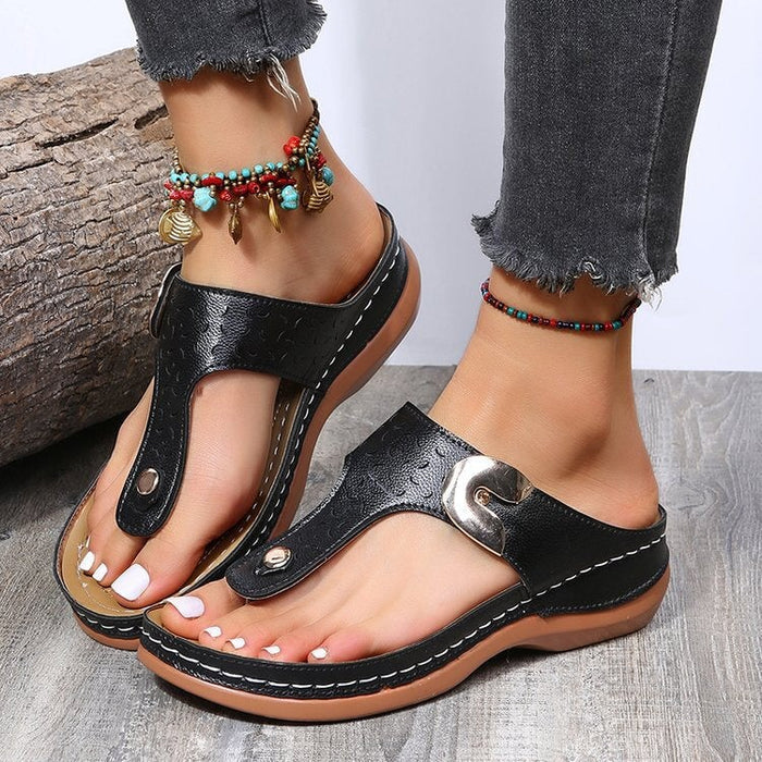 Wholesale Summer Rhinestone Wedge Faux PU Sandals Slippers JDC-SP-Hongw003 Slippers 鸿玮 black 35 Wholesale Jewelry JoyasDeChina Joyas De China