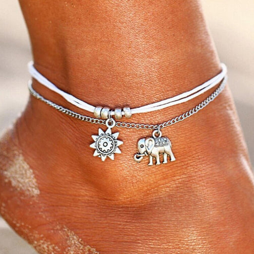 Wholesale Sun Elephant Electroplated Alloy Beach Anklet JDC-AS-YeB008 anklets 烨贝 AF069 Wholesale Jewelry JoyasDeChina Joyas De China