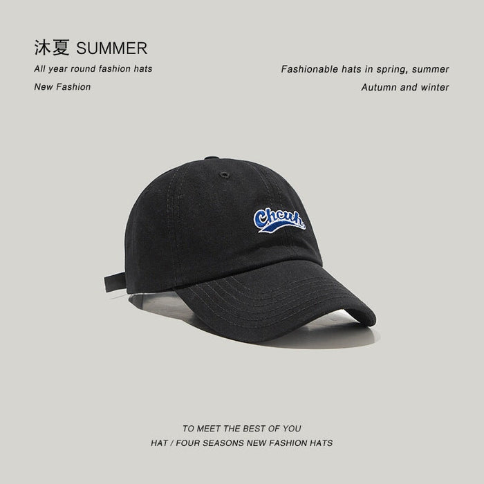 Wholesale sun hat cotton embroidered baseball hat for couples JDC-FH-Muxia009 Fashionhat 沐夏 chcuc-black adjustable Wholesale Jewelry JoyasDeChina Joyas De China