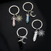 Wholesale Sun Moon Natural Stone Hexagon Pillar Crystal Couple Alloy Keychain JDC-KC-SiShuo001 Keychains 思硕 Wholesale Jewelry JoyasDeChina Joyas De China