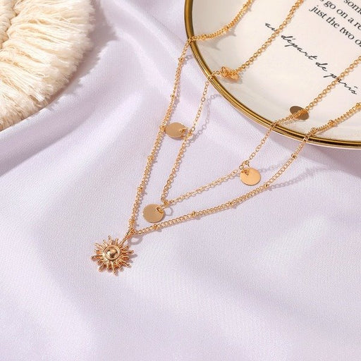 Wholesale Sun Pendant Alloy Necklace Clavicle Chain JDC-NE-A078 Necklaces 妙雅 Wholesale Jewelry JoyasDeChina Joyas De China