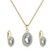 Wholesale Sunflower Artificial Stone Stainless Steel Necklace Earrings Set JDC-NE-Chengf004 Necklaces 承芬 gold Wholesale Jewelry JoyasDeChina Joyas De China