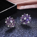 Wholesale Sunflower Double Zircon Stud Earrings JDC-ES-Caos002 Earrings 曹适 0 Wholesale Jewelry JoyasDeChina Joyas De China