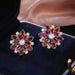 Wholesale Sunflower Double Zircon Stud Earrings JDC-ES-Caos002 Earrings 曹适 Wholesale Jewelry JoyasDeChina Joyas De China