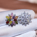 Wholesale Sunflower Double Zircon Stud Earrings JDC-ES-Caos002 Earrings 曹适 Wholesale Jewelry JoyasDeChina Joyas De China