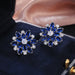 Wholesale Sunflower Double Zircon Stud Earrings JDC-ES-Caos002 Earrings 曹适 Wholesale Jewelry JoyasDeChina Joyas De China