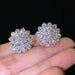 Wholesale Sunflower Double Zircon Stud Earrings JDC-ES-Caos002 Earrings 曹适 Wholesale Jewelry JoyasDeChina Joyas De China