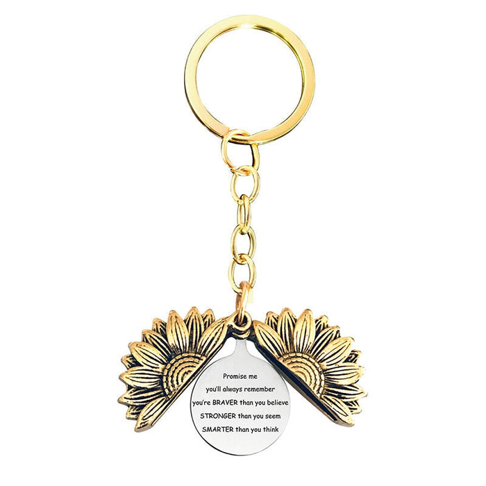 Wholesale Sunflower Graduation Season Electroplated Metal Keychain JDC-KC-GangGu019 Keychains 钢古 Wholesale Jewelry JoyasDeChina Joyas De China