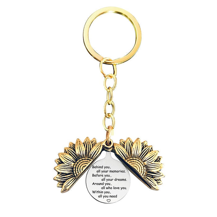 Wholesale Sunflower Graduation Season Electroplated Metal Keychain JDC-KC-GangGu019 Keychains 钢古 Wholesale Jewelry JoyasDeChina Joyas De China