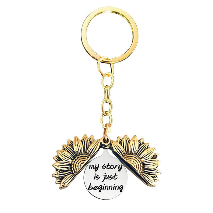 Wholesale Sunflower Graduation Season Electroplated Metal Keychain JDC-KC-GangGu019 Keychains 钢古 T00053 Wholesale Jewelry JoyasDeChina Joyas De China