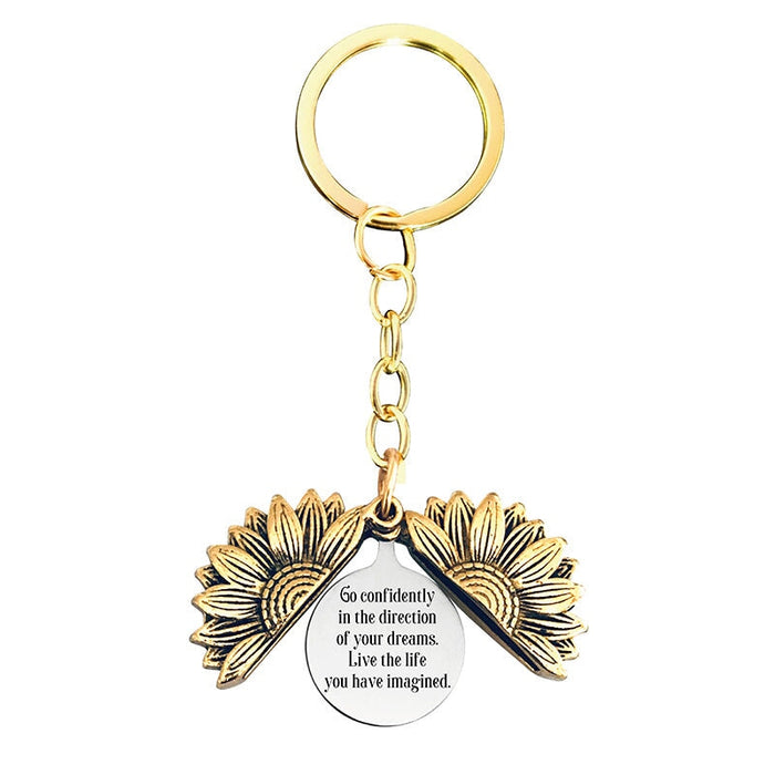 Wholesale Sunflower Graduation Season Electroplated Metal Keychain JDC-KC-GangGu019 Keychains 钢古 T00060 Wholesale Jewelry JoyasDeChina Joyas De China