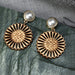 Wholesale sunflower hollow wood earrings JDC-ES-NZ037 Earrings 奈珠 Wholesale Jewelry JoyasDeChina Joyas De China