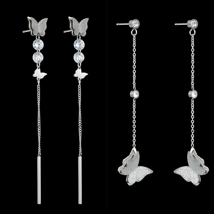 Wholesale super Fairy Butterfly minority stainless steel earrings JDC-ES-RXSFL012 Earrings 尚芙乐 Wholesale Jewelry JoyasDeChina Joyas De China