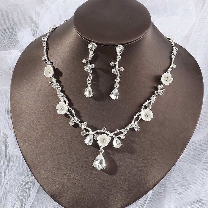 Wholesale super flash Flower Rhinestone Necklace JDC-NE-E318 necklaces 奈珠 Wholesale Jewelry JoyasDeChina Joyas De China
