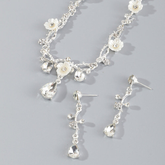 Wholesale super flash Flower Rhinestone Necklace JDC-NE-E318 necklaces 奈珠 Wholesale Jewelry JoyasDeChina Joyas De China