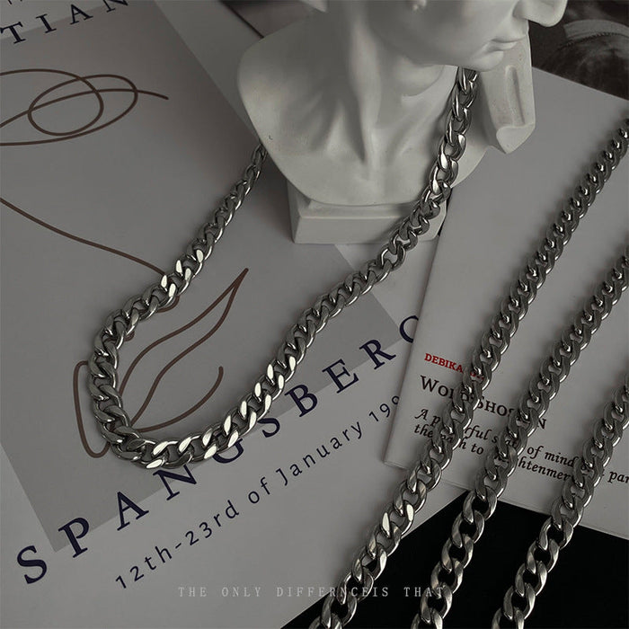 Wholesale Sweater Chain Titanium Steel Chain Necklaces pack of 2 JDC-NE-QZ004 Necklaces JoyasDeChina Cuban NK chain-50CM MINIMUM 2 Wholesale Jewelry JoyasDeChina Joyas De China