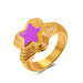 Wholesale sweet star ring JDC-RS-A412 Rings JoyasDeChina 02kc golden purple Wholesale Jewelry JoyasDeChina Joyas De China