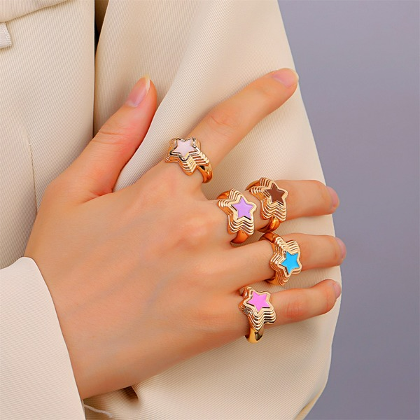 Wholesale sweet star ring JDC-RS-A412 Rings JoyasDeChina Wholesale Jewelry JoyasDeChina Joyas De China