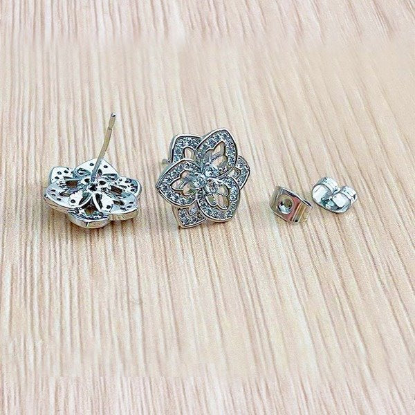 Wholesale sweet temperament ladies flower copper Earrings JDC-ES-WN038 Earrings 薇妮 Wholesale Jewelry JoyasDeChina Joyas De China