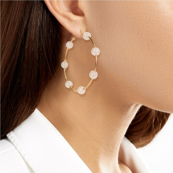 Wholesale sweet wind Pearl hoop earrings JDC-ES-GSTC033 Earrings JoyasDeChina Wholesale Jewelry JoyasDeChina Joyas De China