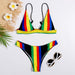Bulk Jewelry Wholesale Swimwear Rainbow stripes print polyester JDC-SW-DD039 Wholesale factory from China YIWU China
