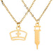 Wholesale Syringe Nurse Cap Gold Plated Doctor Stainless Steel Necklace JDC-NE-HF002 Necklaces 泓飞 Wholesale Jewelry JoyasDeChina Joyas De China