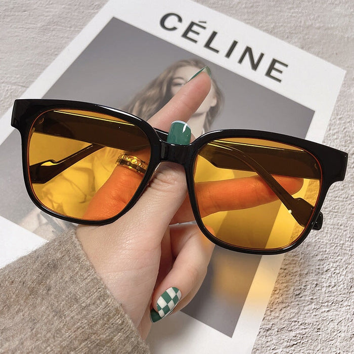 Wholesale Tan Yellow large frame anti UV driving Sunglasses JDC-SG-JinF039 Sunglasses 季丰 yellow Wholesale Jewelry JoyasDeChina Joyas De China