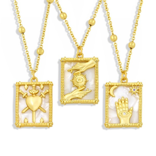 Wholesale Tarot Pendants 18k Gold Plated Copper Necklaces JDC-NE-AS516 Necklaces JoyasDeChina Wholesale Jewelry JoyasDeChina Joyas De China