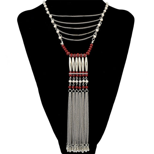 Wholesale Tassel Alloy Rice Bead Sweater Chain Necklace JDC-NE-Yunl006 Necklaces 云罗 Wholesale Jewelry JoyasDeChina Joyas De China