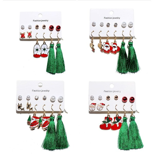 Wholesale Tassel Christmas Alloy Earrings Set JDC-ES-TC214 Earrings JoyasDeChina Wholesale Jewelry JoyasDeChina Joyas De China