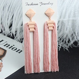 Wholesale Tassel earrings JDC-ES-ZhnaY019 Earrings 展言 Light pink Wholesale Jewelry JoyasDeChina Joyas De China