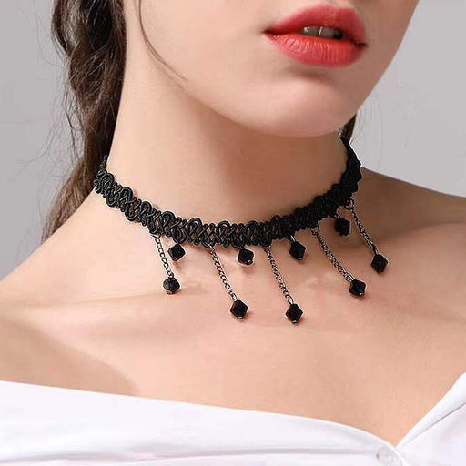 Wholesale Tassel Polyester Crystal Necklace JDC-NE-JX043 Necklaces 锦希 Wholesale Jewelry JoyasDeChina Joyas De China