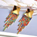 Wholesale Tassel Rhinestone Alloy Earrings JDC-ES-SK071 Earrings 深刻 color Wholesale Jewelry JoyasDeChina Joyas De China