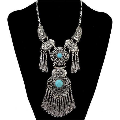 Wholesale Tassel Turquoise Alloy Necklace Sweater Chain JDC-NE-Yunl031 Necklaces 云罗 Wholesale Jewelry JoyasDeChina Joyas De China