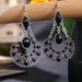 Wholesale Teardrop Scalloped Rhinestone Alloy Metal Earrings JDC-ES-Daiq018 Earrings 黛茜 Dc1699-5 black Wholesale Jewelry JoyasDeChina Joyas De China