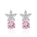 Wholesale teardrop shaped flower plated silver stud earrings JDC-ES-BZ012 Earrings 标志 Powder Wholesale Jewelry JoyasDeChina Joyas De China