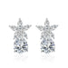 Wholesale teardrop shaped flower plated silver stud earrings JDC-ES-BZ012 Earrings 标志 White Wholesale Jewelry JoyasDeChina Joyas De China