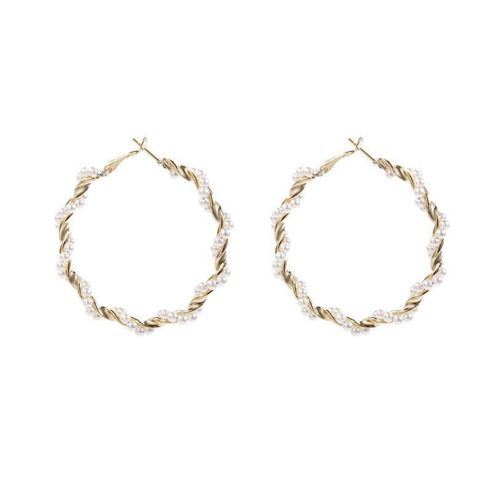 Wholesale temperament twisted artistic personality gas copper Earrings JDC-ES-WN037 Earrings 薇妮 AER037 golden Wholesale Jewelry JoyasDeChina Joyas De China