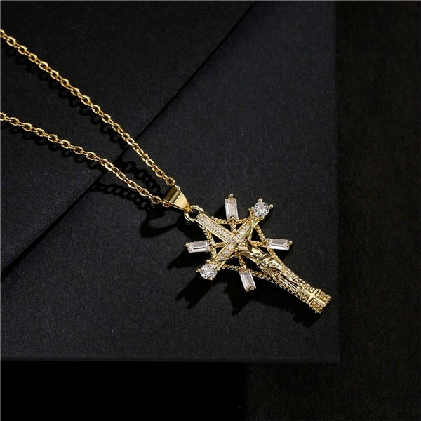 Bulk Jewelry Wholesale The Necklace of the Undead Jesus Cross JDC-ag119 Wholesale factory from China YIWU China