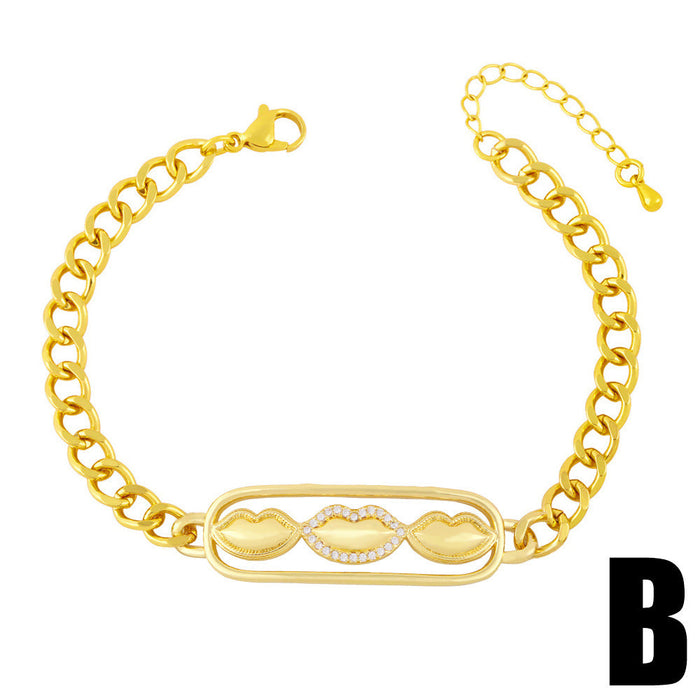 Wholesale thick chain 18k gold plated copper bracelet JDC-BT-AS-010 Bracelet 翱�N B Wholesale Jewelry JoyasDeChina Joyas De China