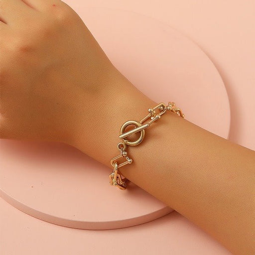 Wholesale thick chain alloy bracelet JDC-BT-A015 Bracelet 妙雅 Wholesale Jewelry JoyasDeChina Joyas De China