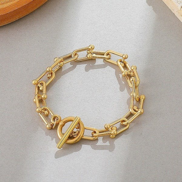 Wholesale thick chain alloy bracelet JDC-BT-A015 Bracelet 妙雅 Wholesale Jewelry JoyasDeChina Joyas De China