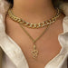 Wholesale thick chain double layer snake shaped pendant alloy necklaces JDC-NE-XC230 Necklaces 夏晨 Wholesale Jewelry JoyasDeChina Joyas De China