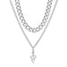 Wholesale thick chain double layer snake shaped pendant alloy necklaces JDC-NE-XC230 Necklaces 夏晨 silver Wholesale Jewelry JoyasDeChina Joyas De China