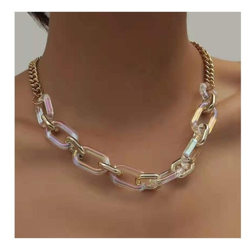 Wholesale Thick Chain Transparent Resin Alloy Necklaces JDC-NE-TC267 Necklaces JoyasDeChina Wholesale Jewelry JoyasDeChina Joyas De China