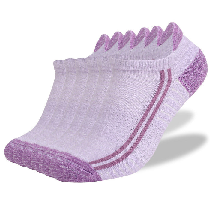 Wholesale Thick non-slip running socks JDC-SK-LZL022 Sock 两只狼 6 pairs of purple 35-38 Wholesale Jewelry JoyasDeChina Joyas De China